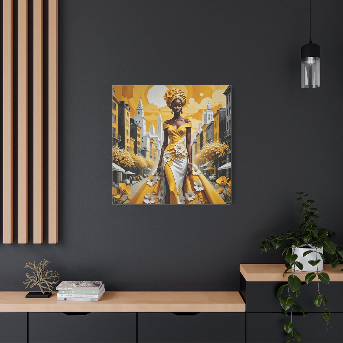 African Queen in Yellow Abstract Art