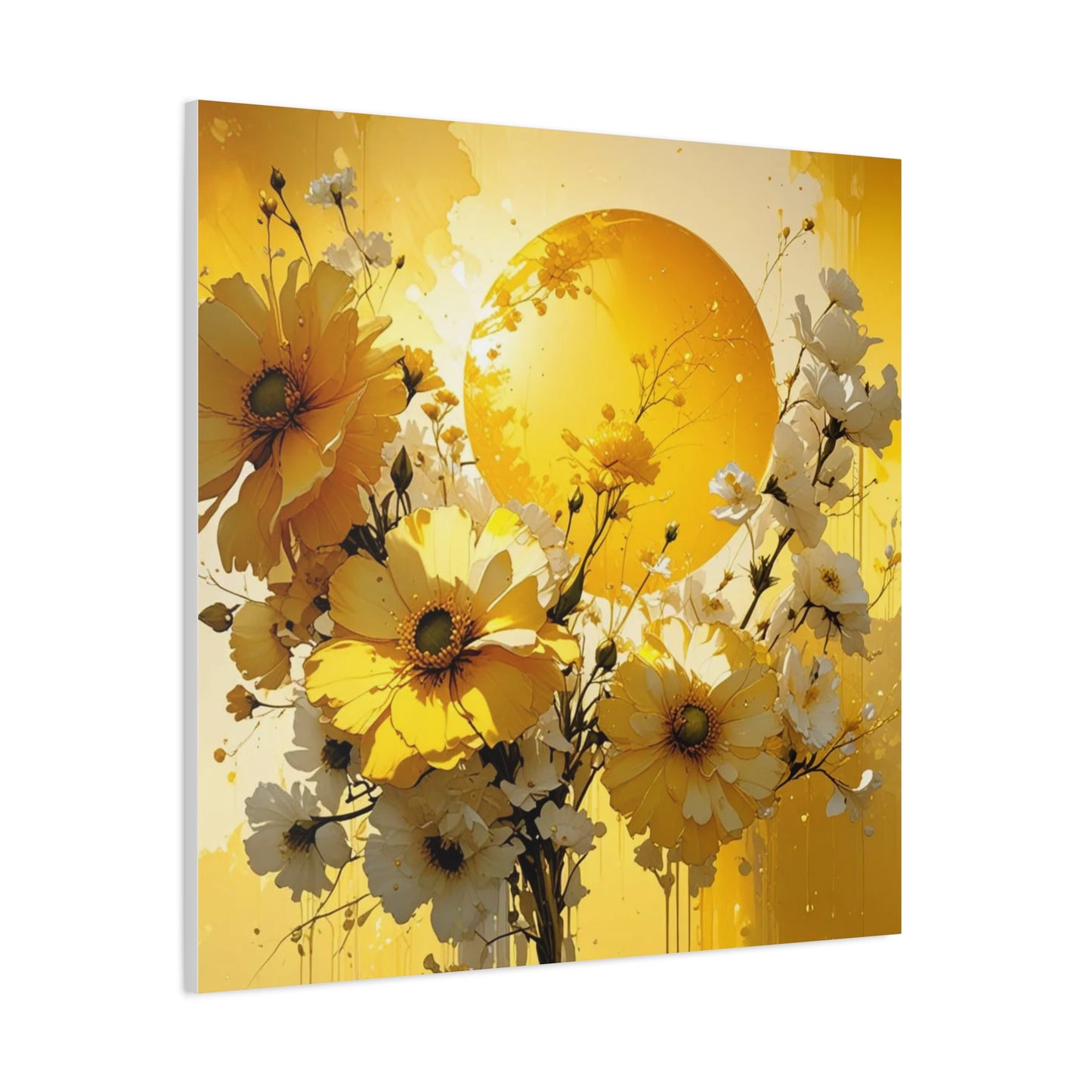 Yellow Flowers Asian Abstract Art