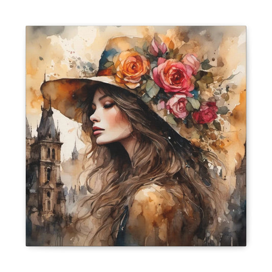 Beautiful Lady in a Hat Abstract Art