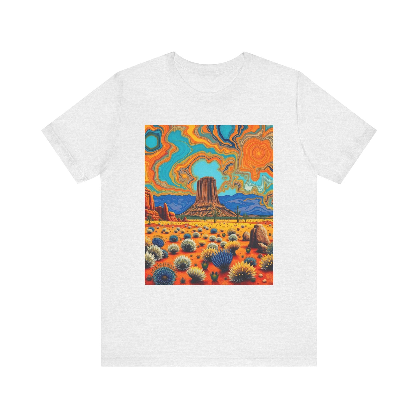 Southwest abstract Devils Tower Tee Shirt 1