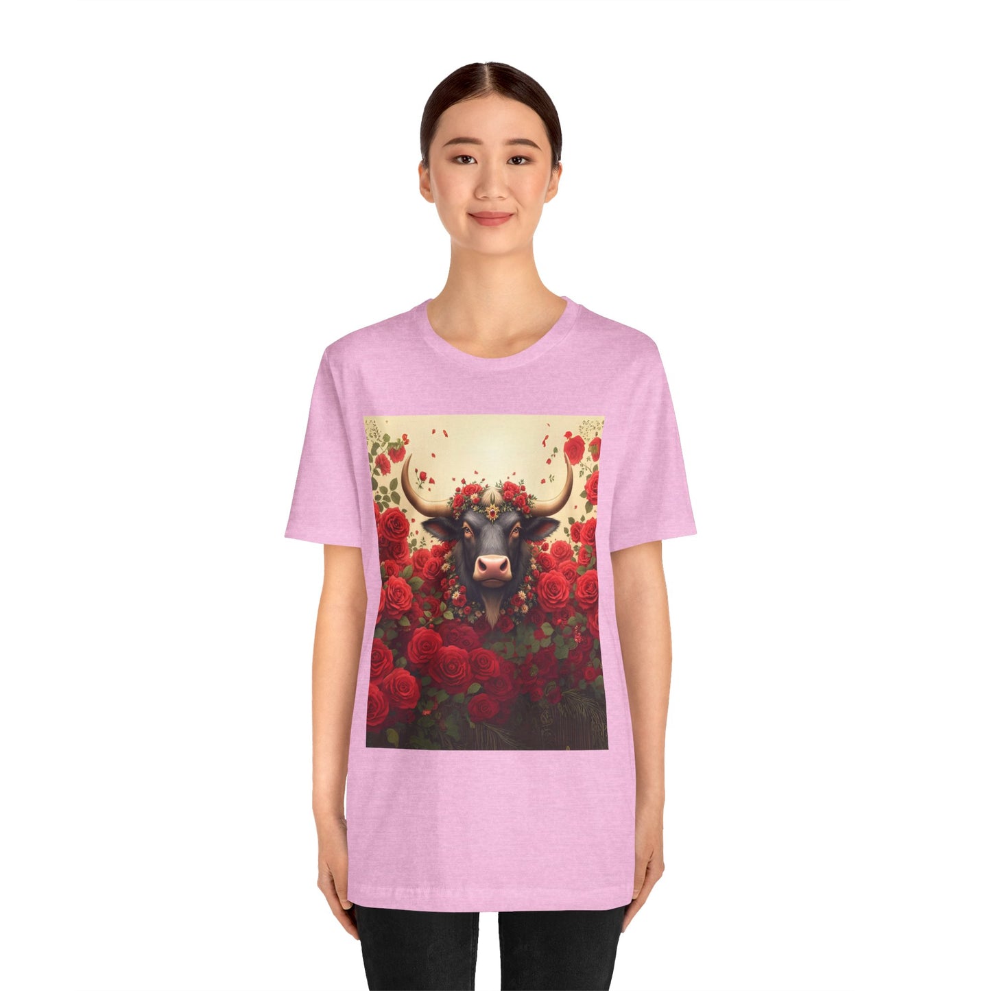 Red Rose Cow Tee