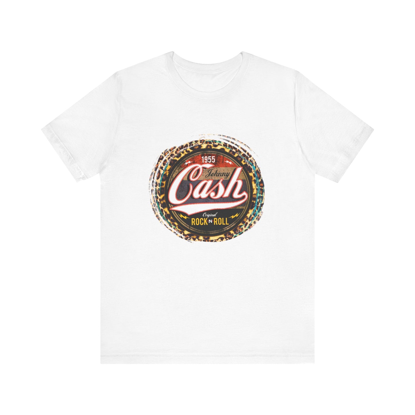 Johnny Cash leopard Trim T-Shirt