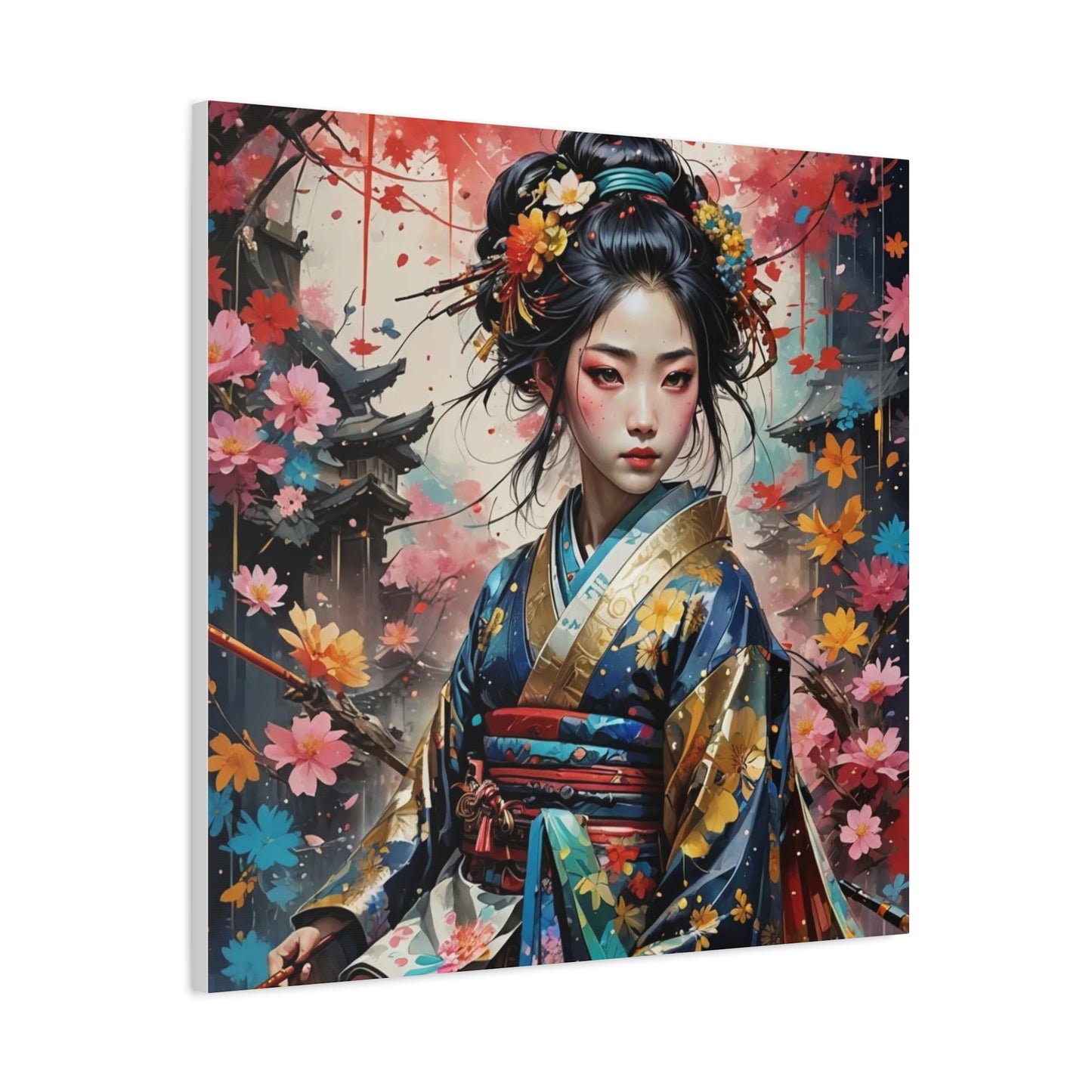 Beautiful Geisha Asian Abstract Art