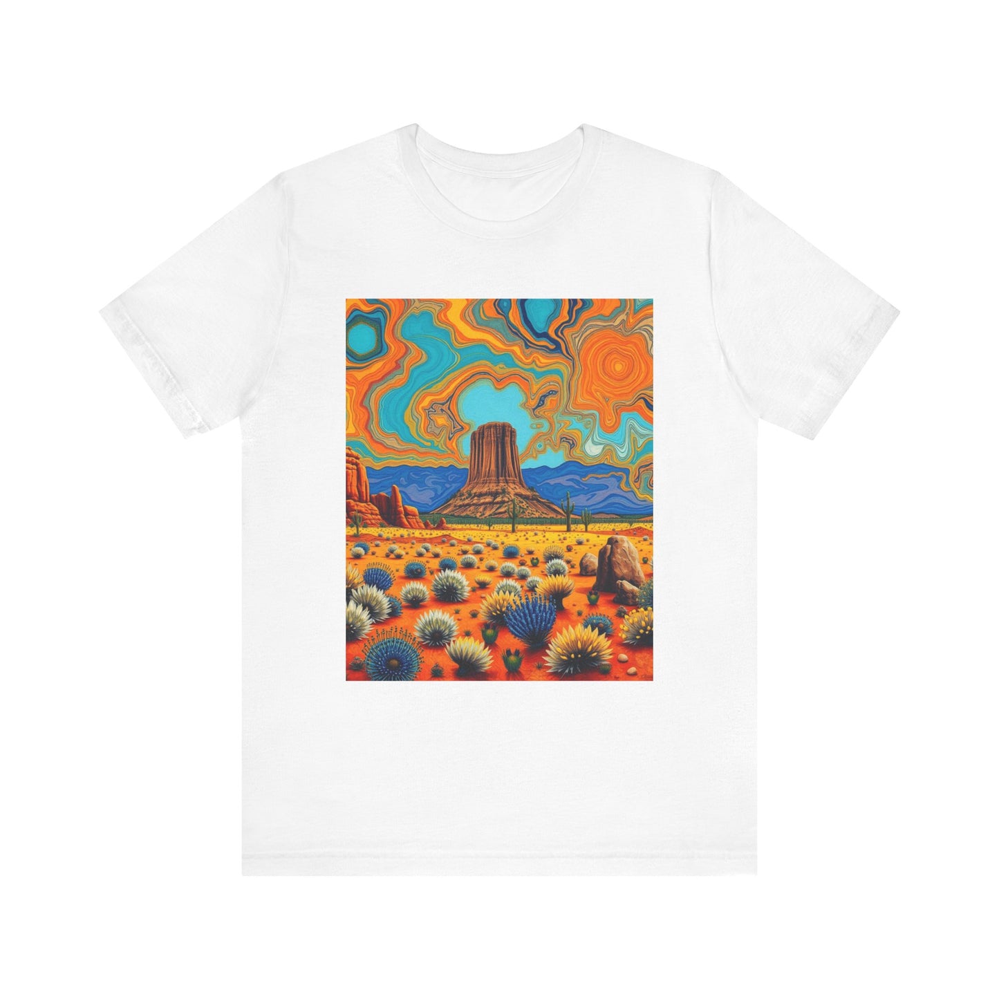 Southwest abstract Devils Tower Tee Shirt 1