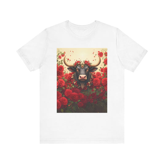 Red Rose Cow Tee