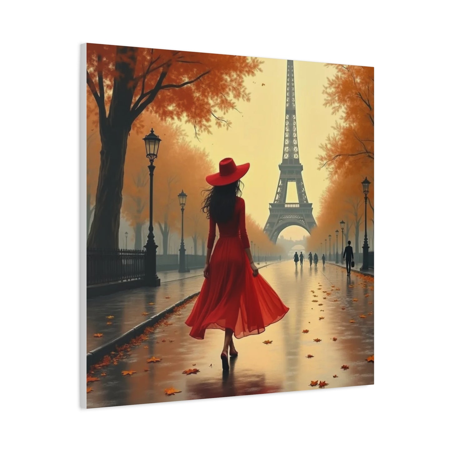 Lady In Red in Paris Abstract Art