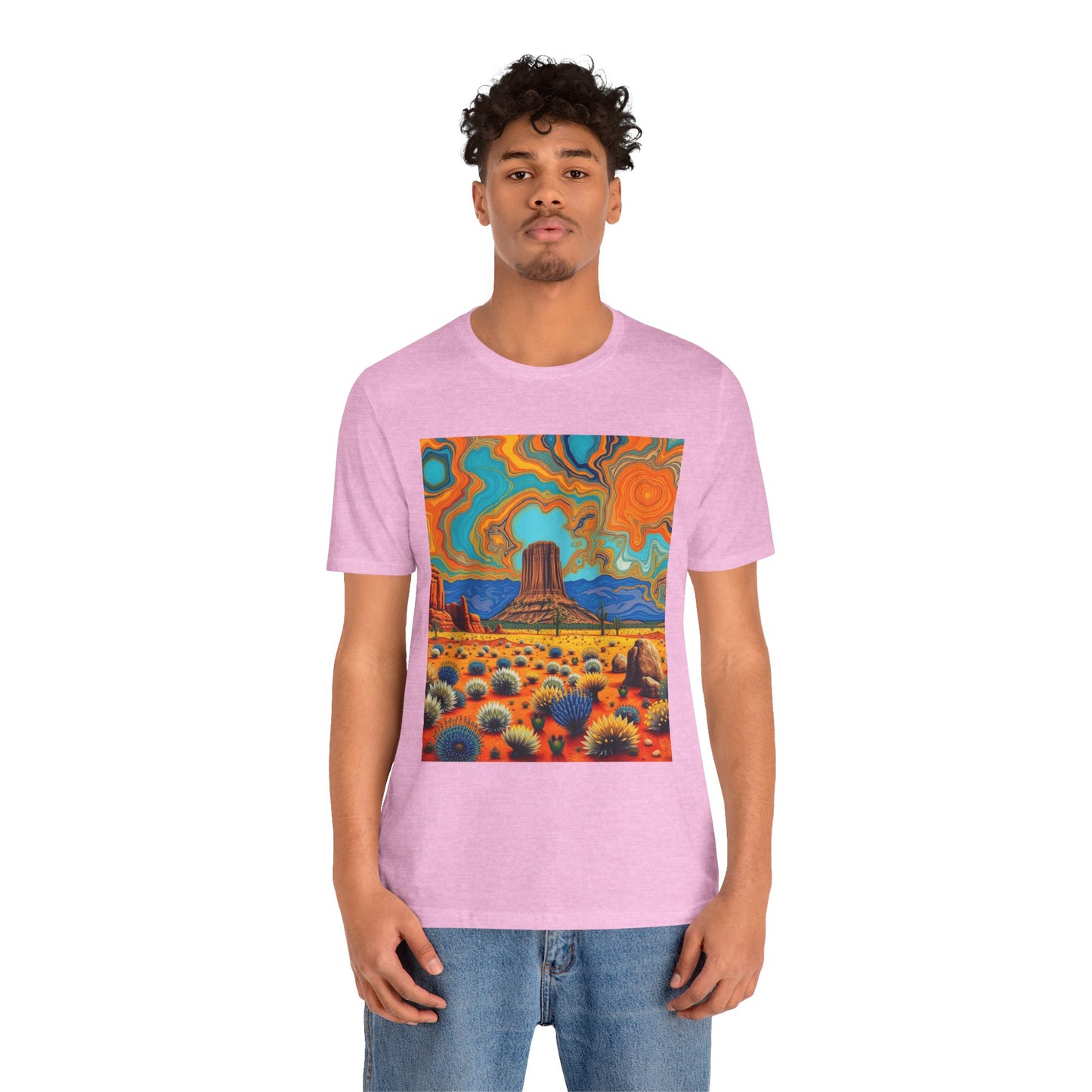 Southwest abstract Devils Tower Tee Shirt 1