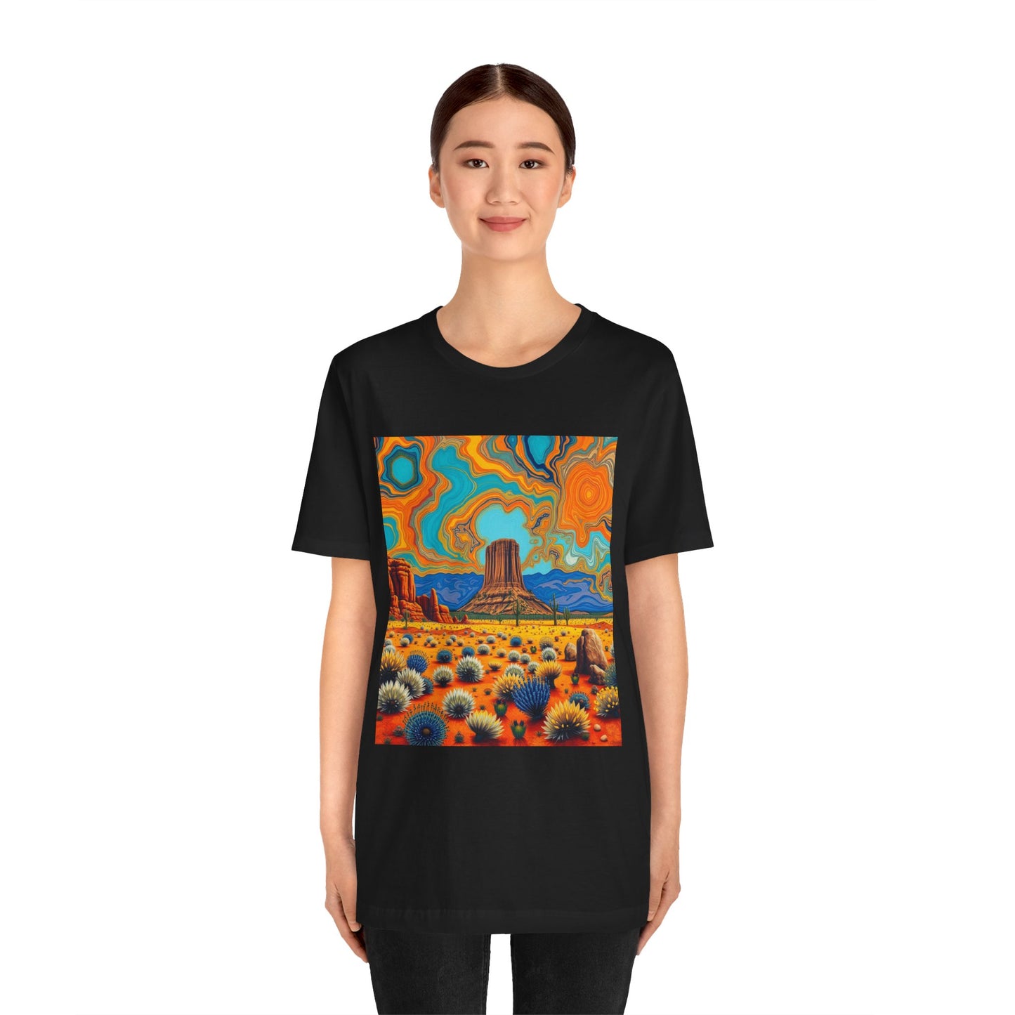 Southwest abstract Devils Tower Tee Shirt