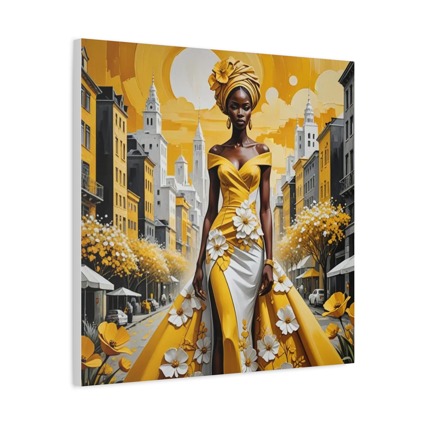 African Queen in Yellow Abstract Art