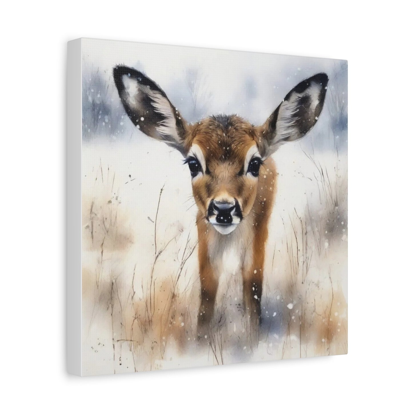 Fawn in the Snow Abstract Art