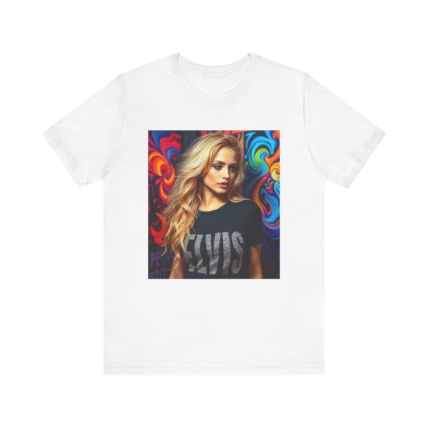 Pretty Blonde w Elvis Shirt Abstract T-shirt