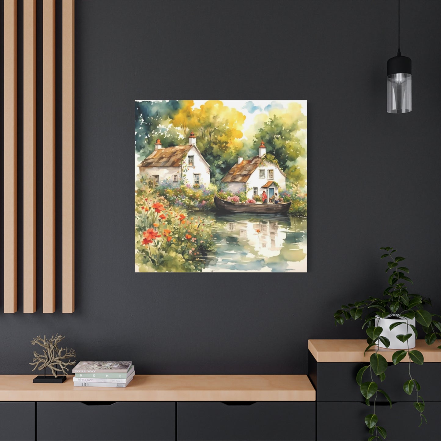 Life on the Lake with Flowers Art