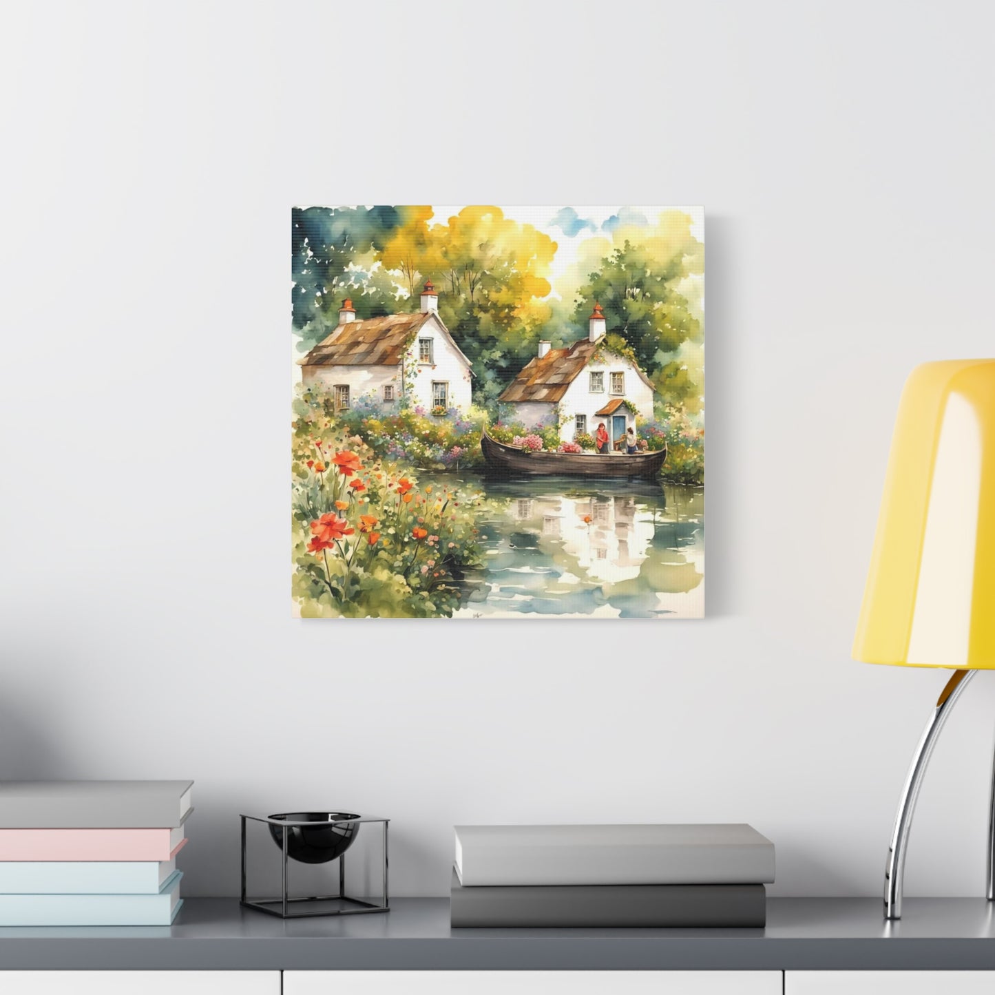 Life on the Lake with Flowers Art