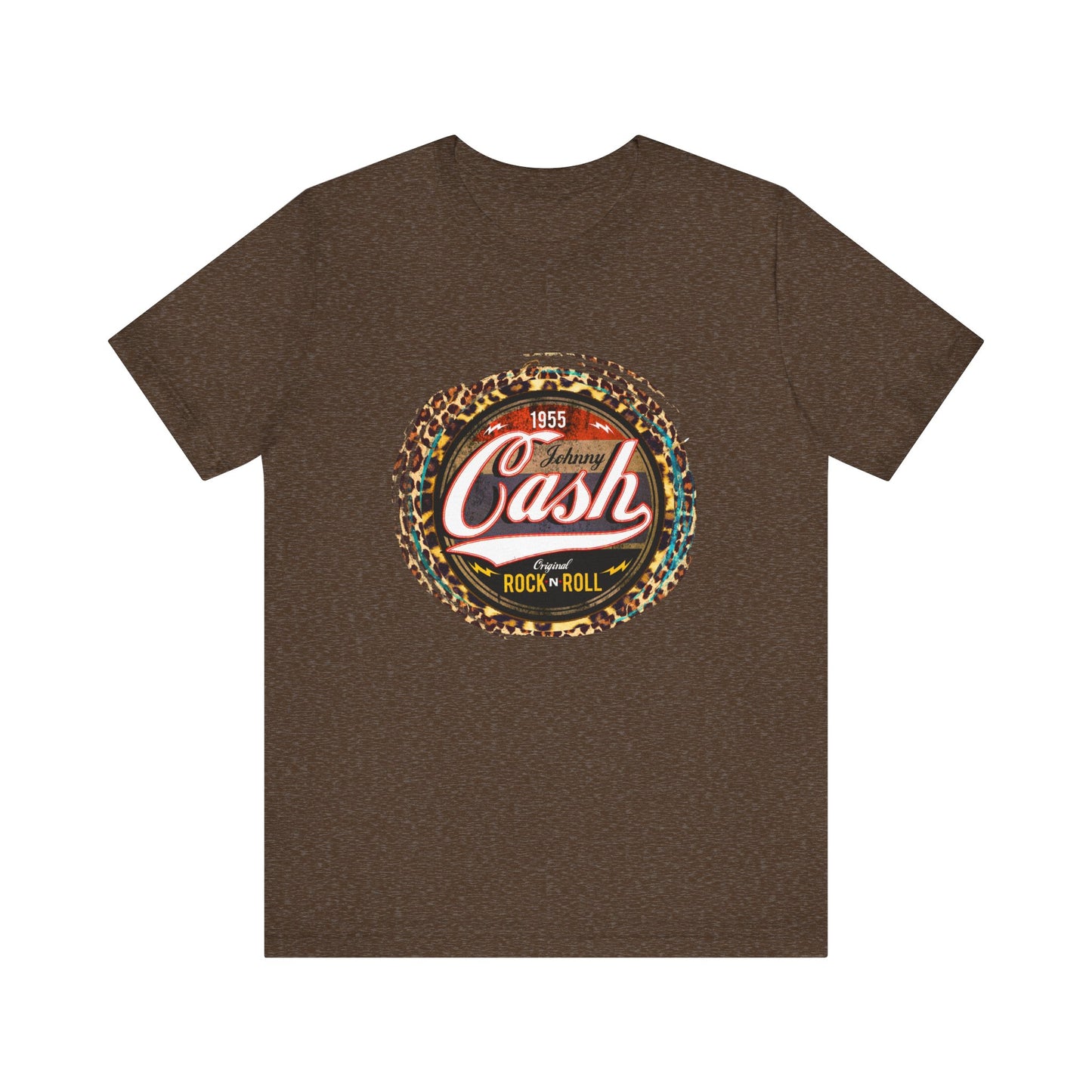 Johnny Cash leopard Trim T-Shirt