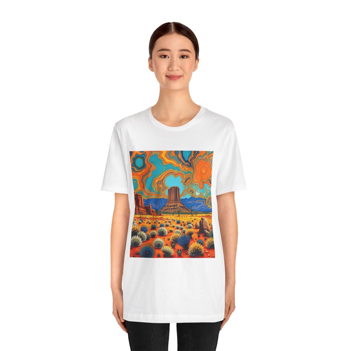 Southwest abstract Devils Tower Tee Shirt