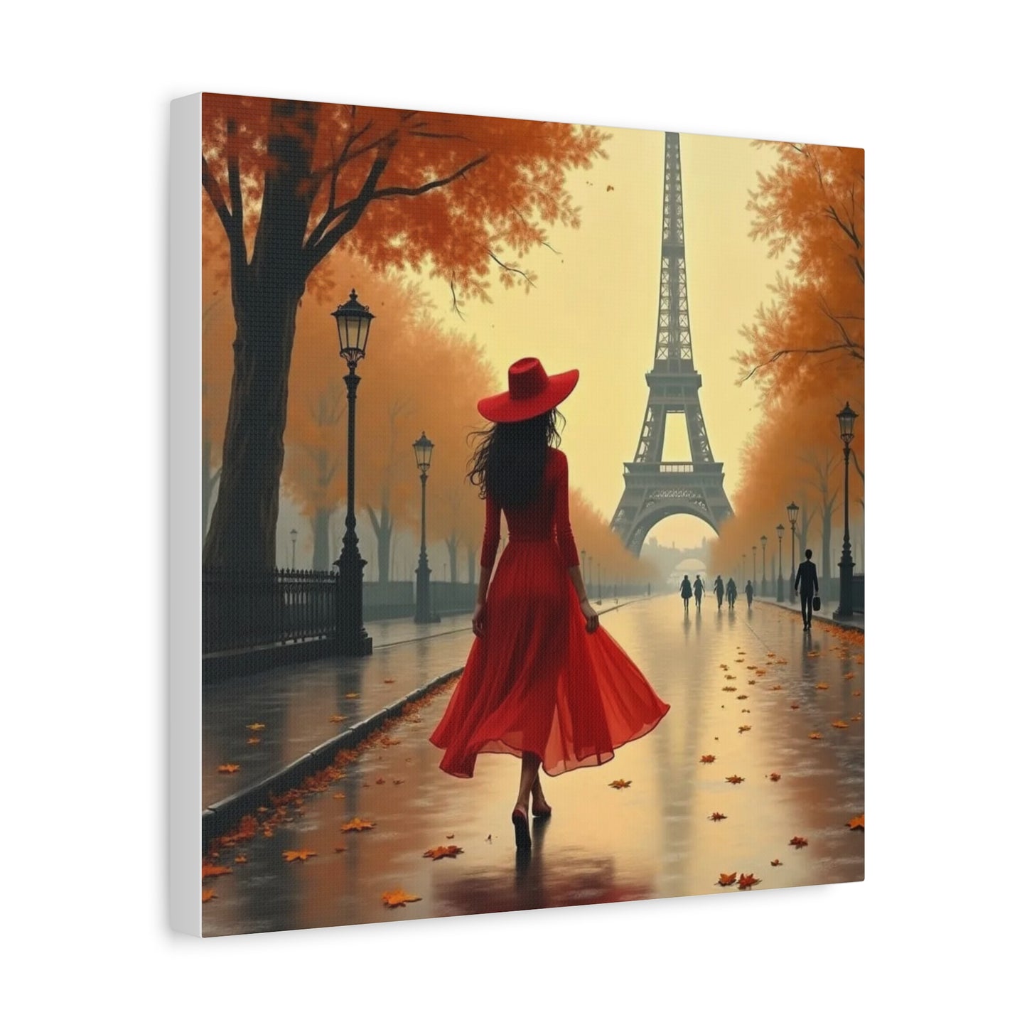 Lady In Red in Paris Abstract Art