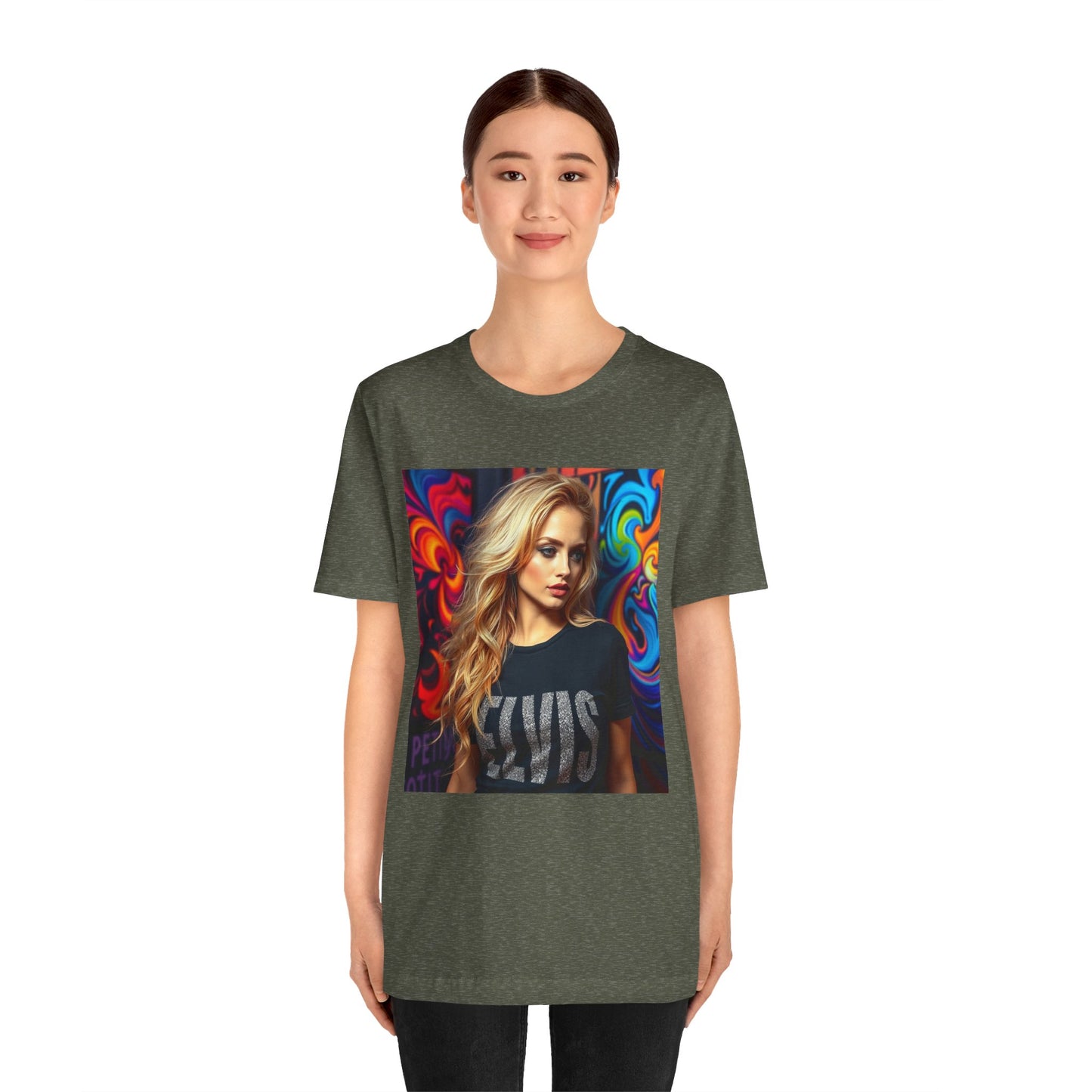 Pretty Blonde w Elvis Shirt Abstract T-shirt