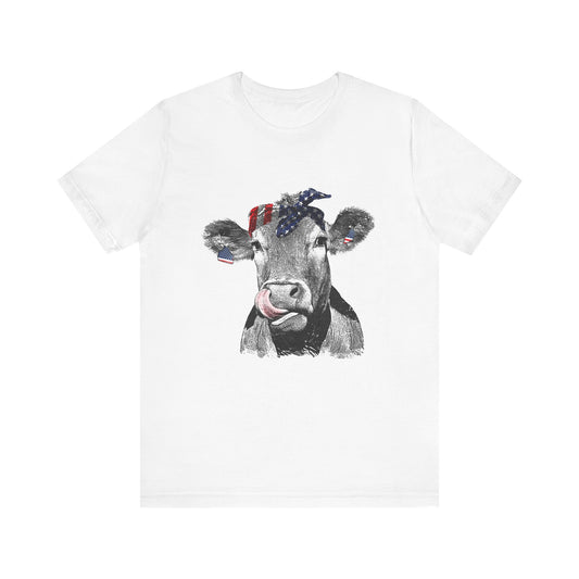 Cow with Flag Bandanna T-Shirt