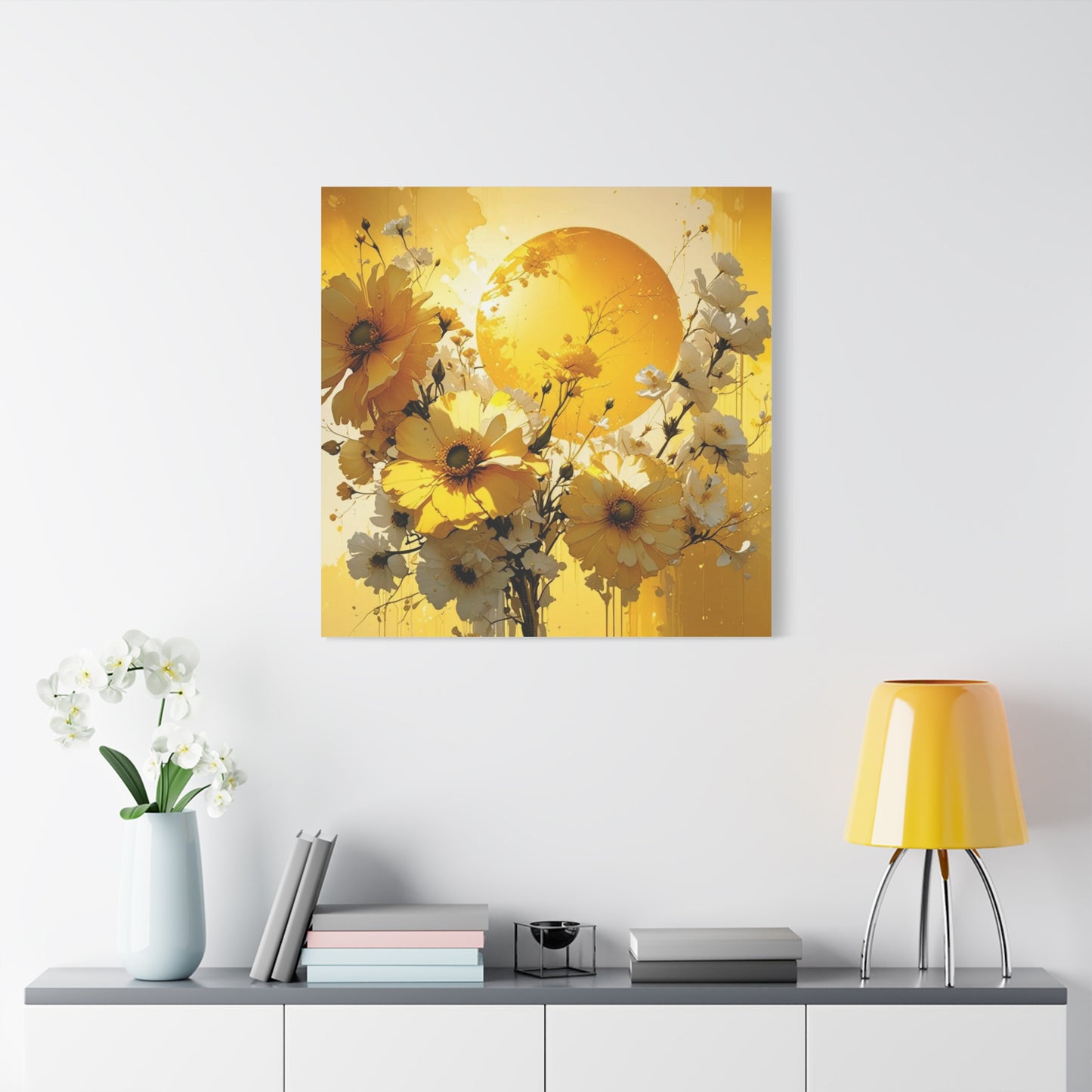 Yellow Flowers Asian Abstract Art