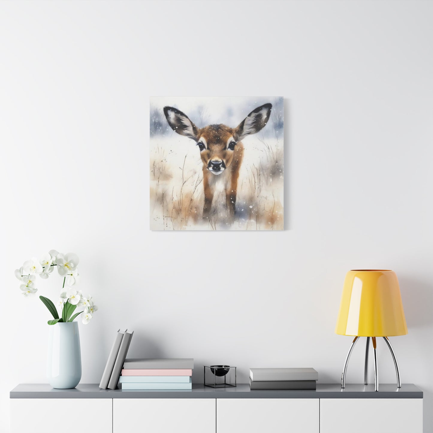 Fawn in the Snow Abstract Art