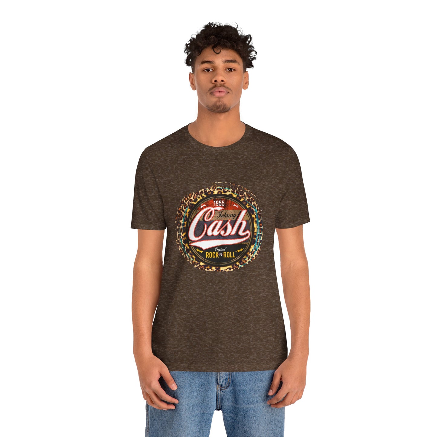 Johnny Cash leopard Trim T-Shirt