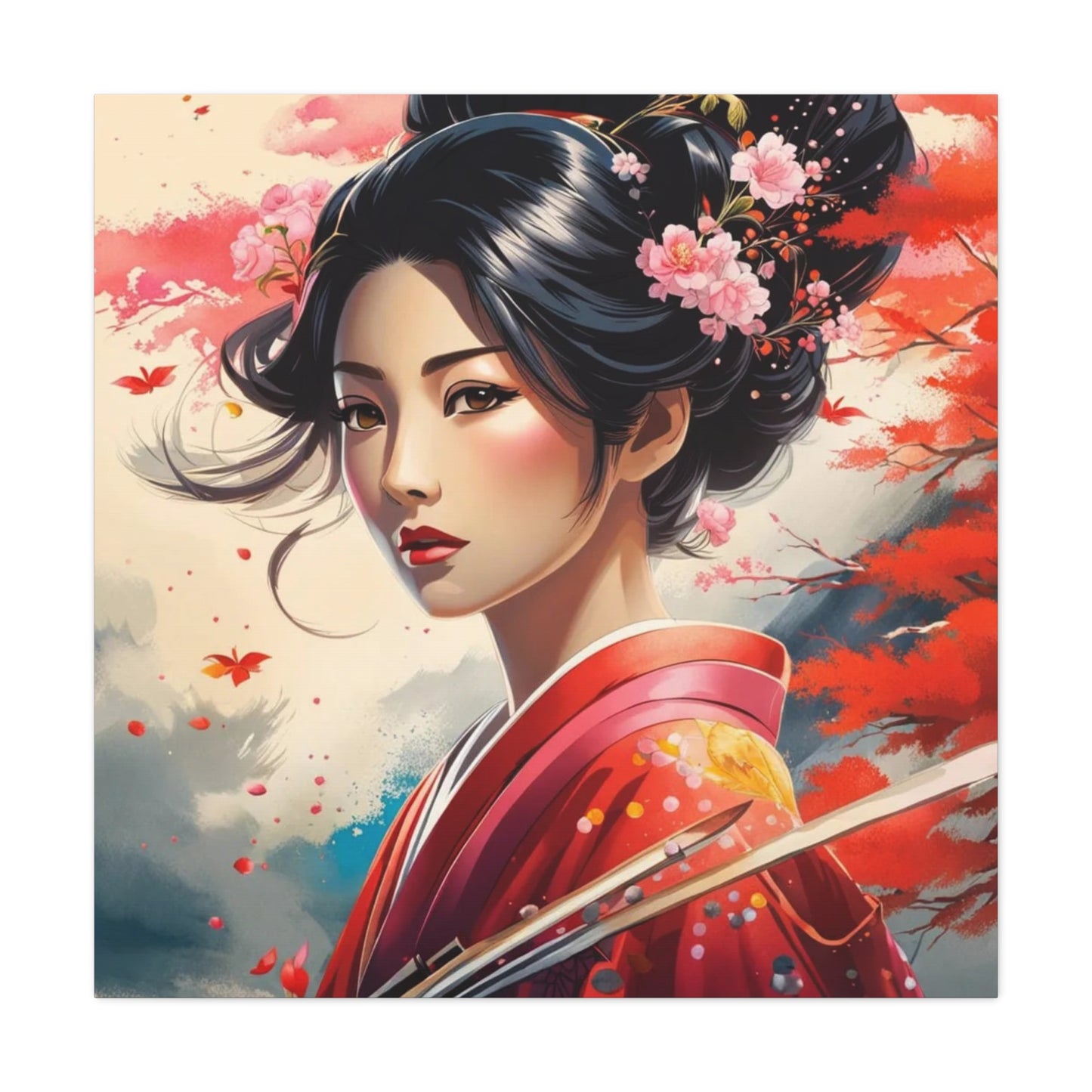 Beautiful Woman Asian Abstract Art