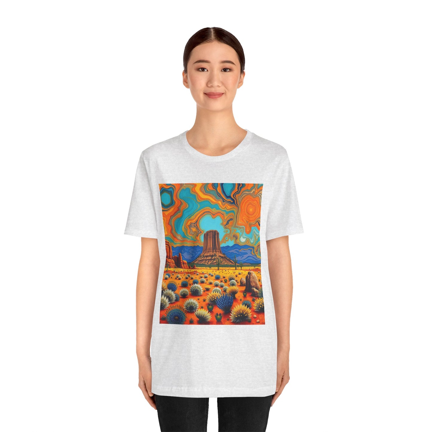 Southwest abstract Devils Tower Tee Shirt 1