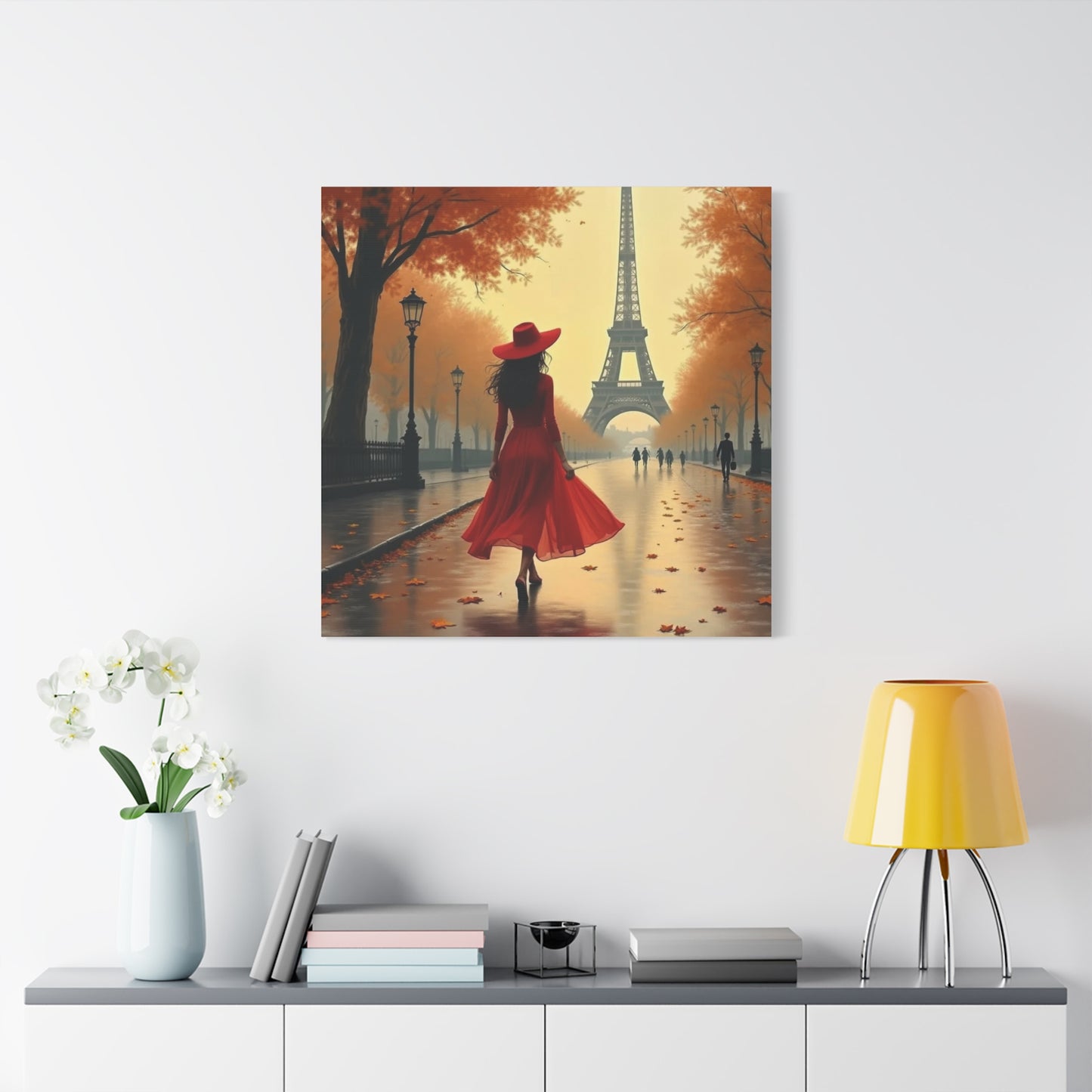 Lady In Red in Paris Abstract Art