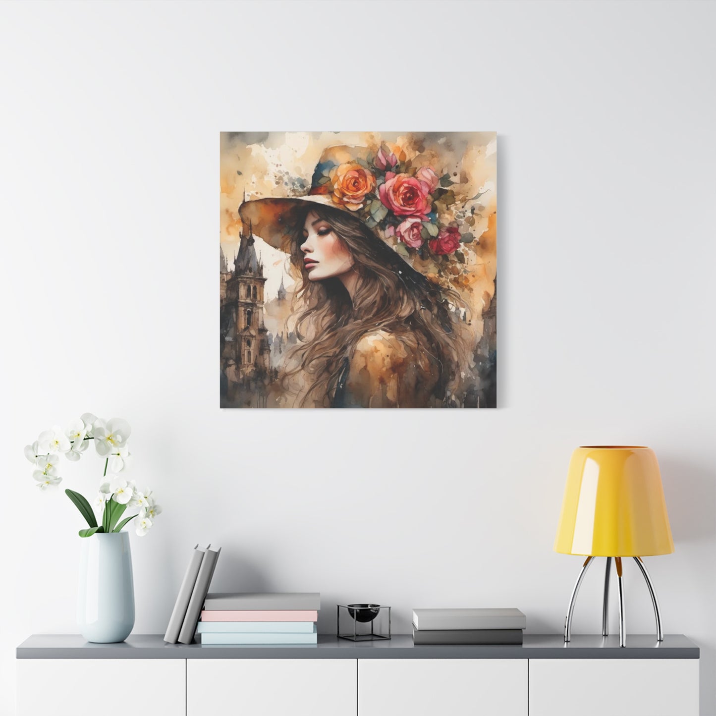 Beautiful Lady in a Hat Abstract Art