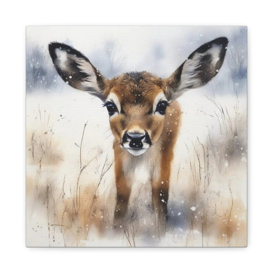 Fawn in the Snow Abstract Art