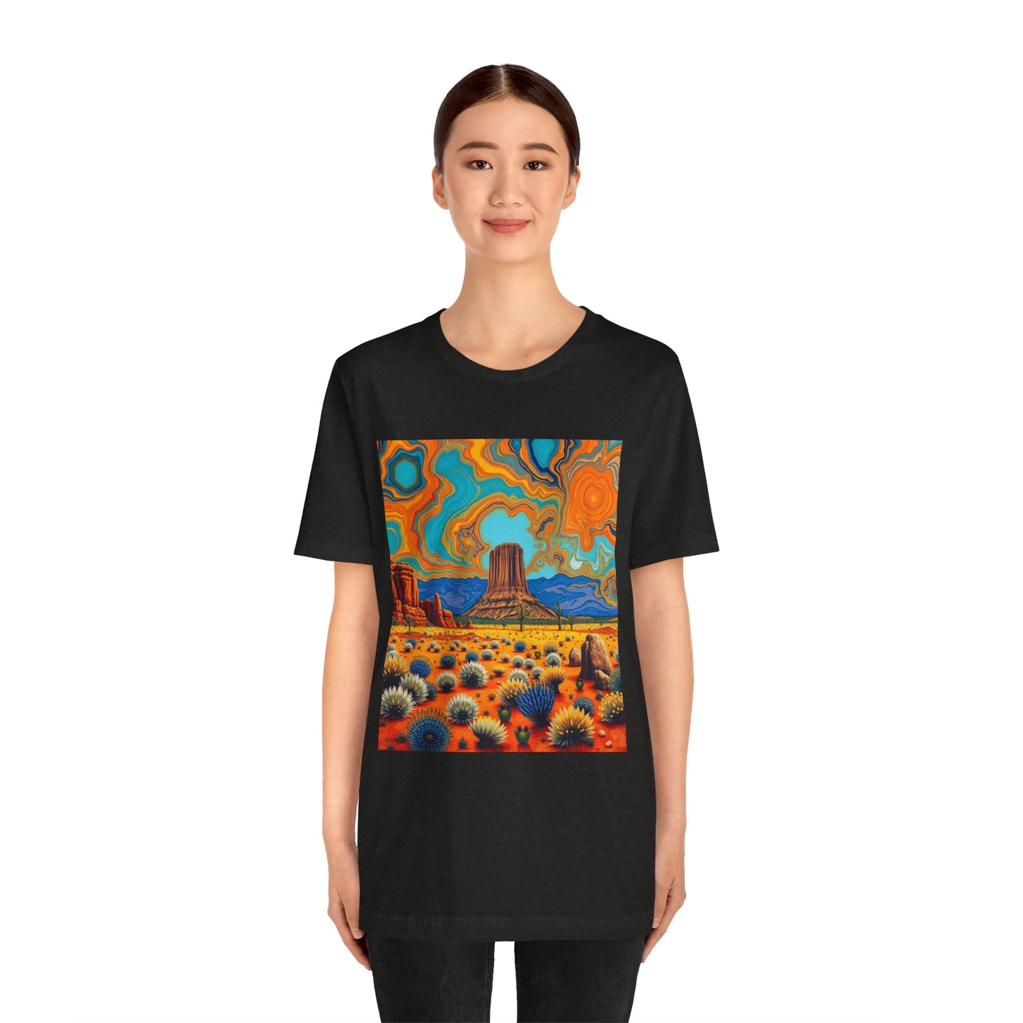 Southwest abstract Devils Tower Tee Shirt