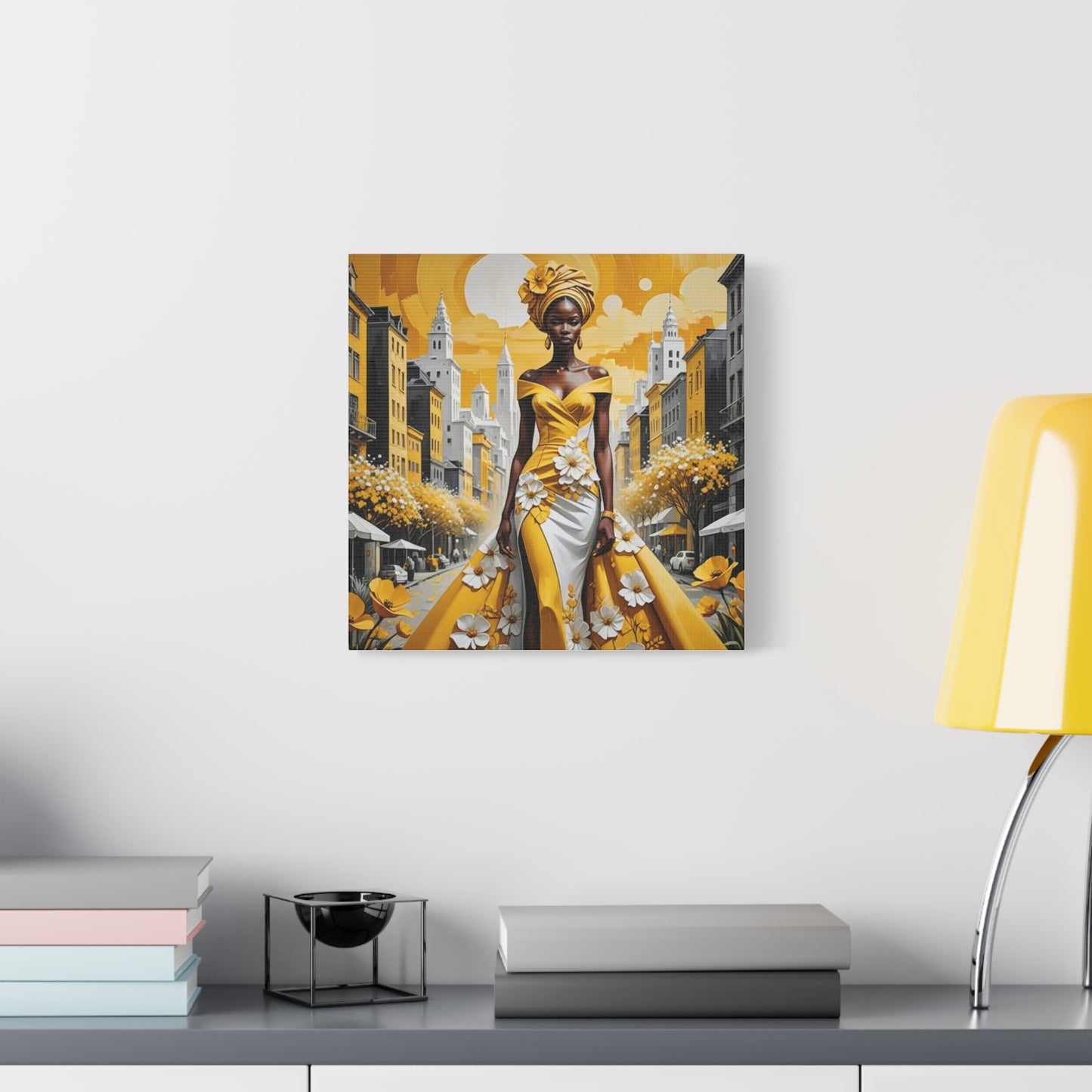 African Queen in Yellow Abstract Art