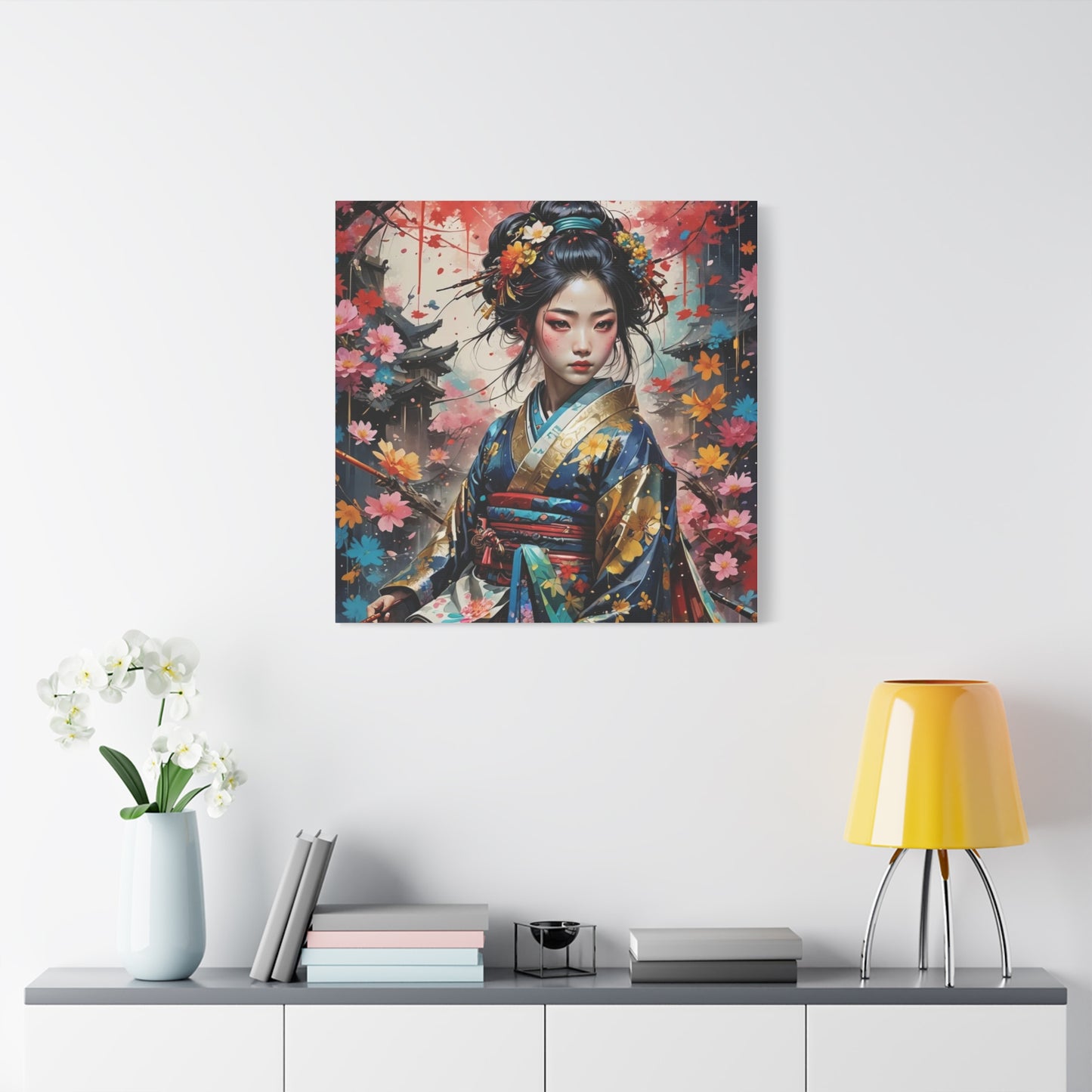 Beautiful Geisha Asian Abstract Art