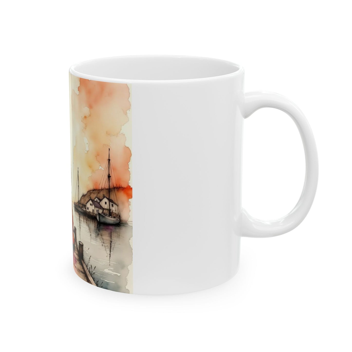 Boy on a Pier Ceramic Mug (11oz, 15oz)