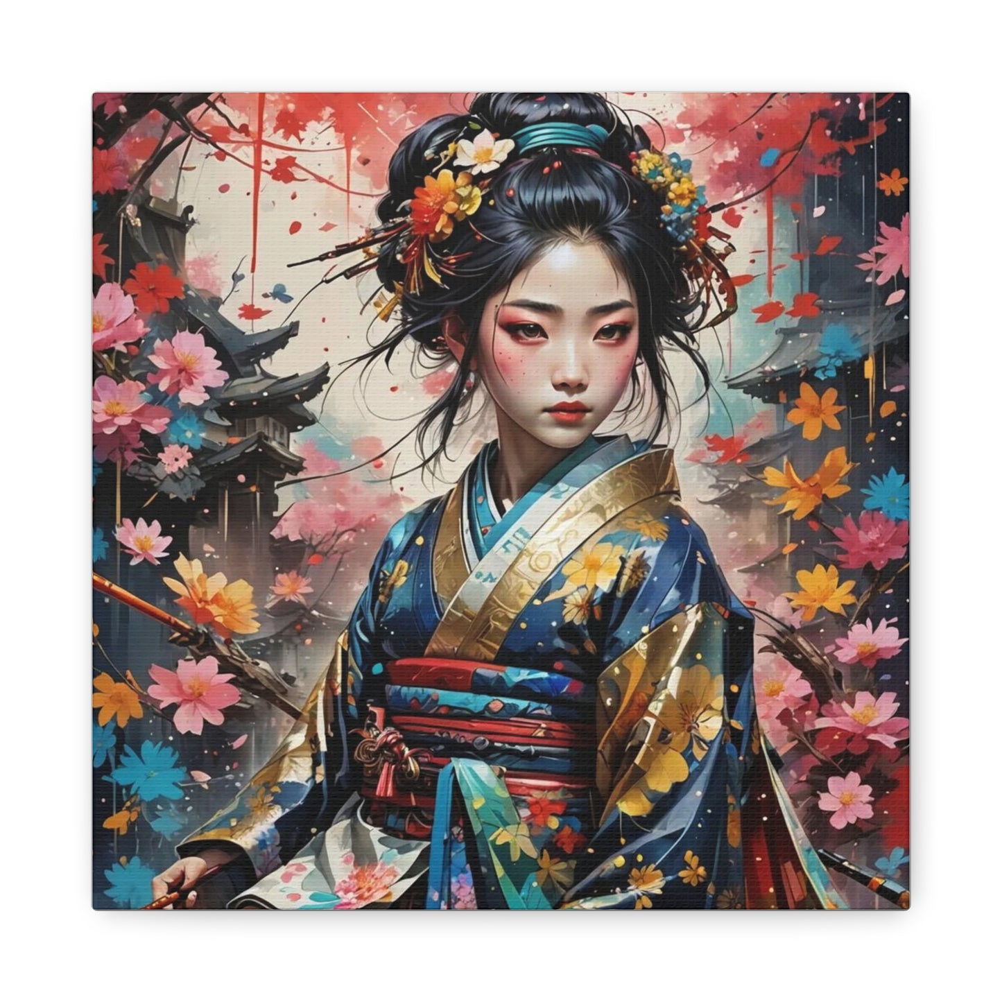 Beautiful Geisha Asian Abstract Art