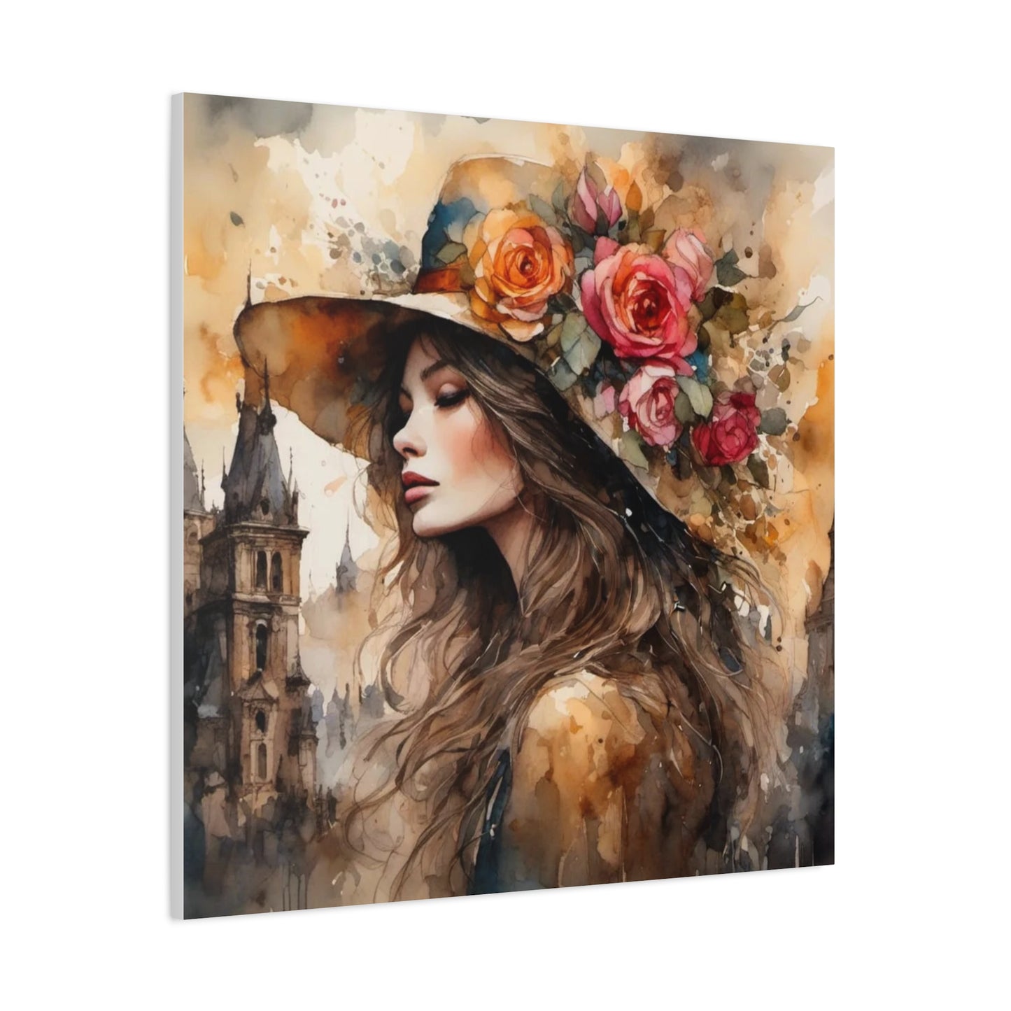 Beautiful Lady in a Hat Abstract Art