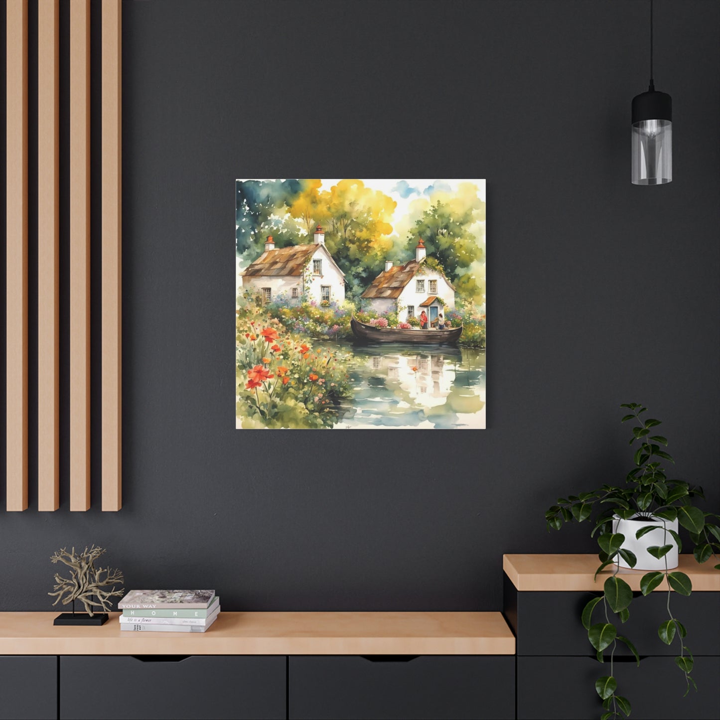 Life on the Lake with Flowers Art