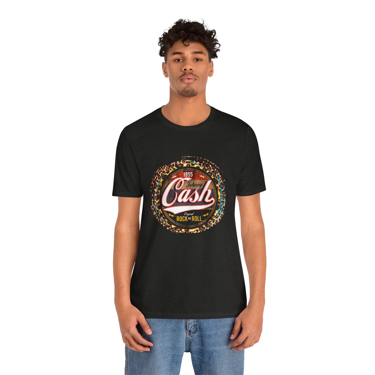 Johnny Cash leopard Trim T-Shirt