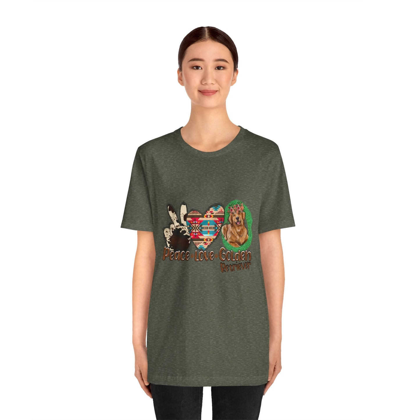 Peace, Love Golden Retriever T-Shirt