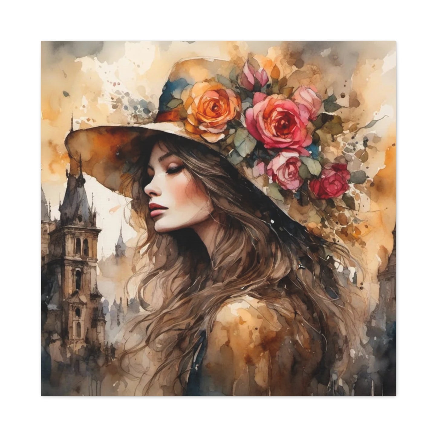 Beautiful Lady in a Hat Abstract Art