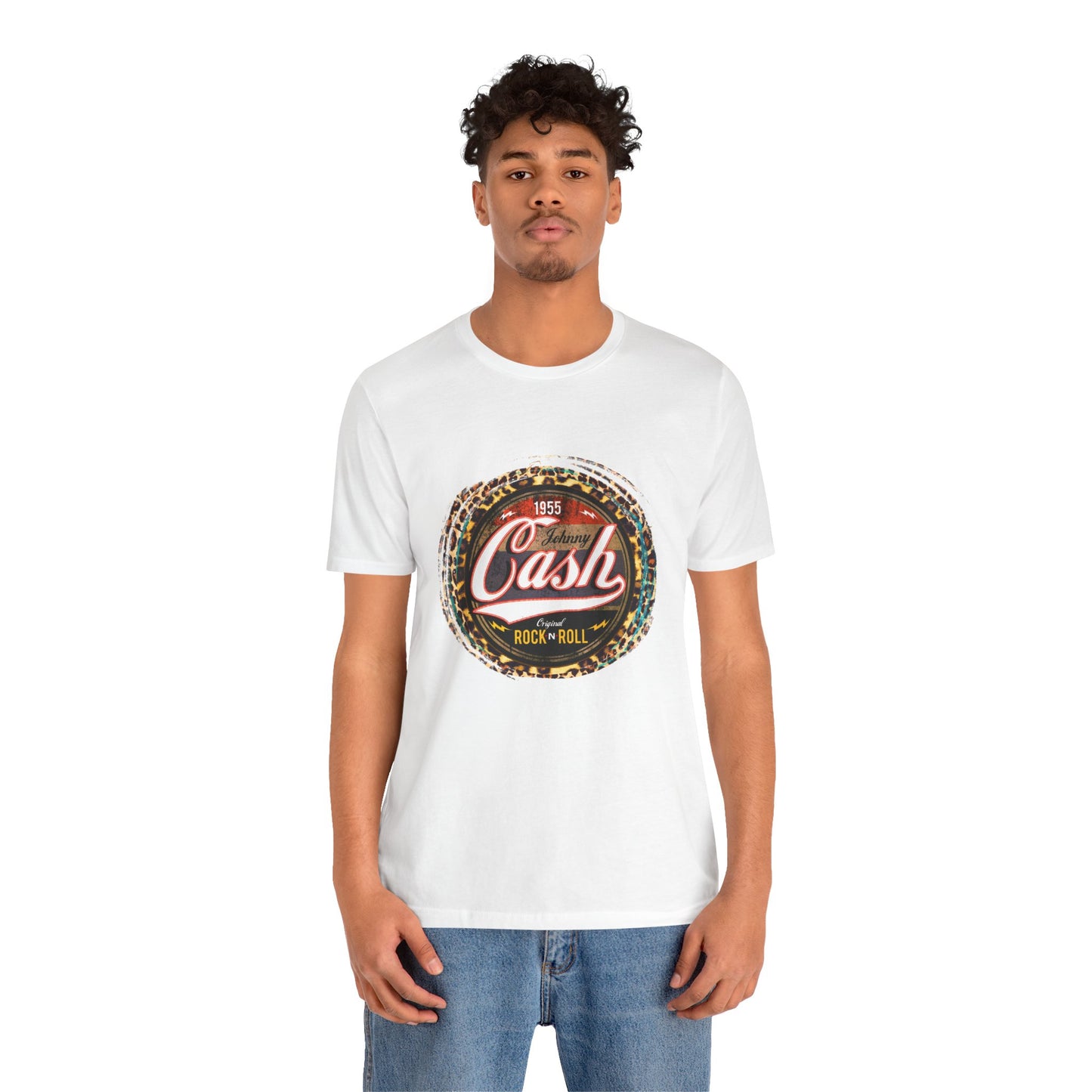 Johnny Cash leopard Trim T-Shirt