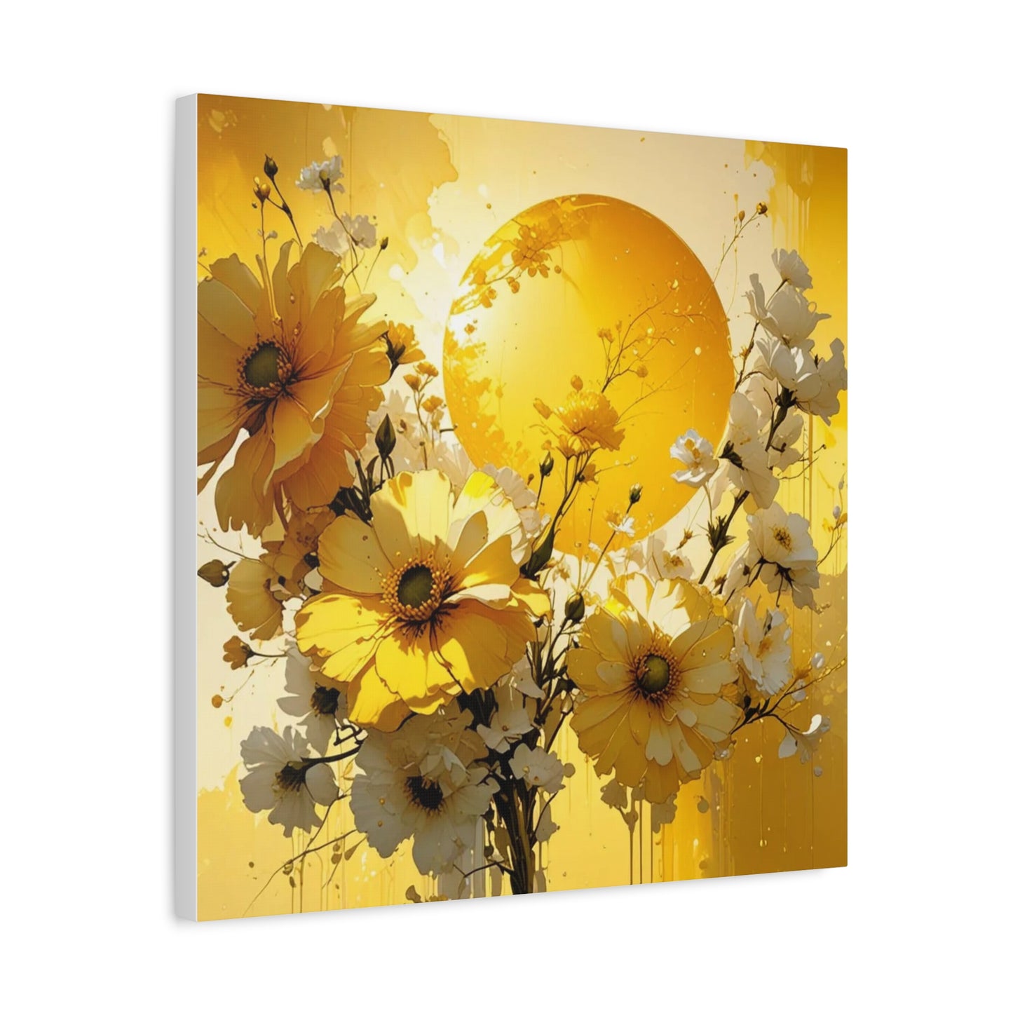 Yellow Flowers Asian Abstract Art