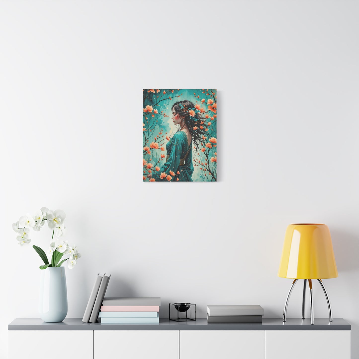 Turquois Woman Asian Abstract Art