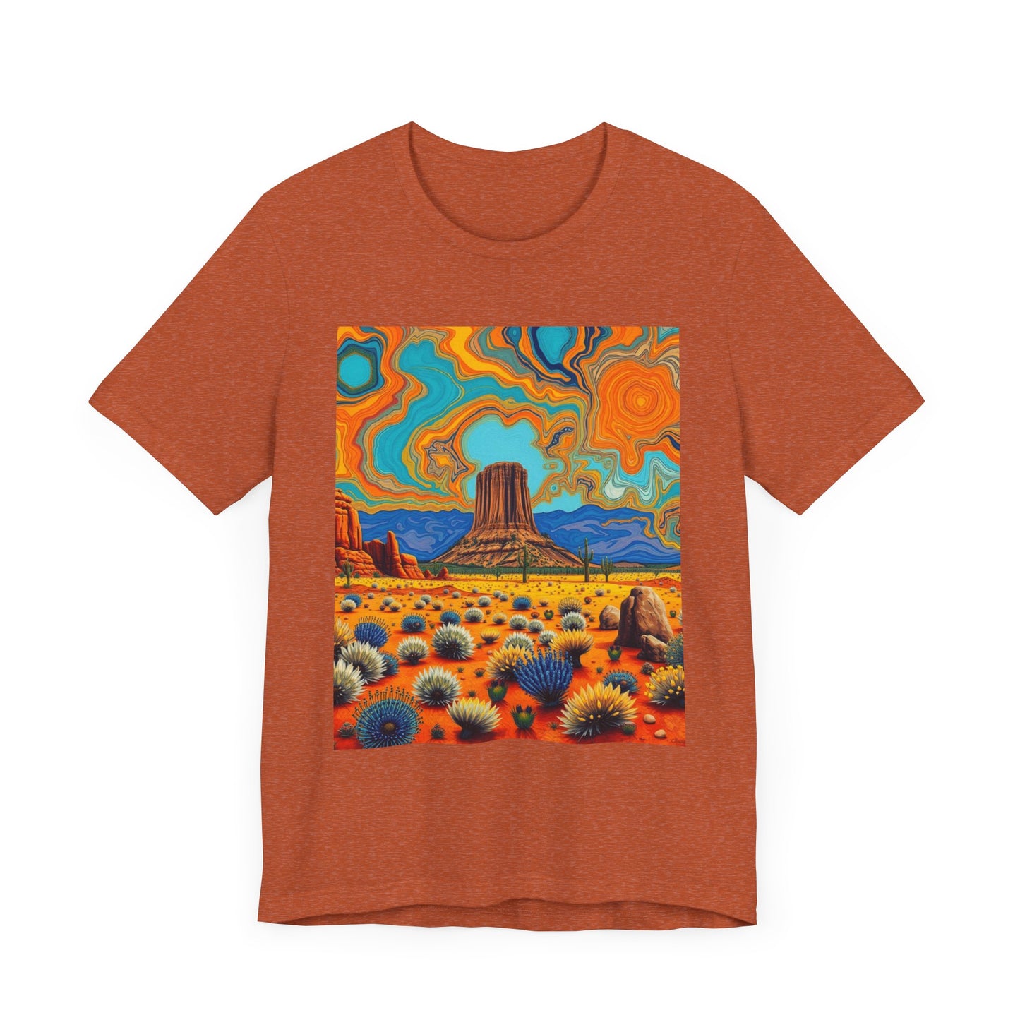 Southwest abstract Devils Tower Tee Shirt 1