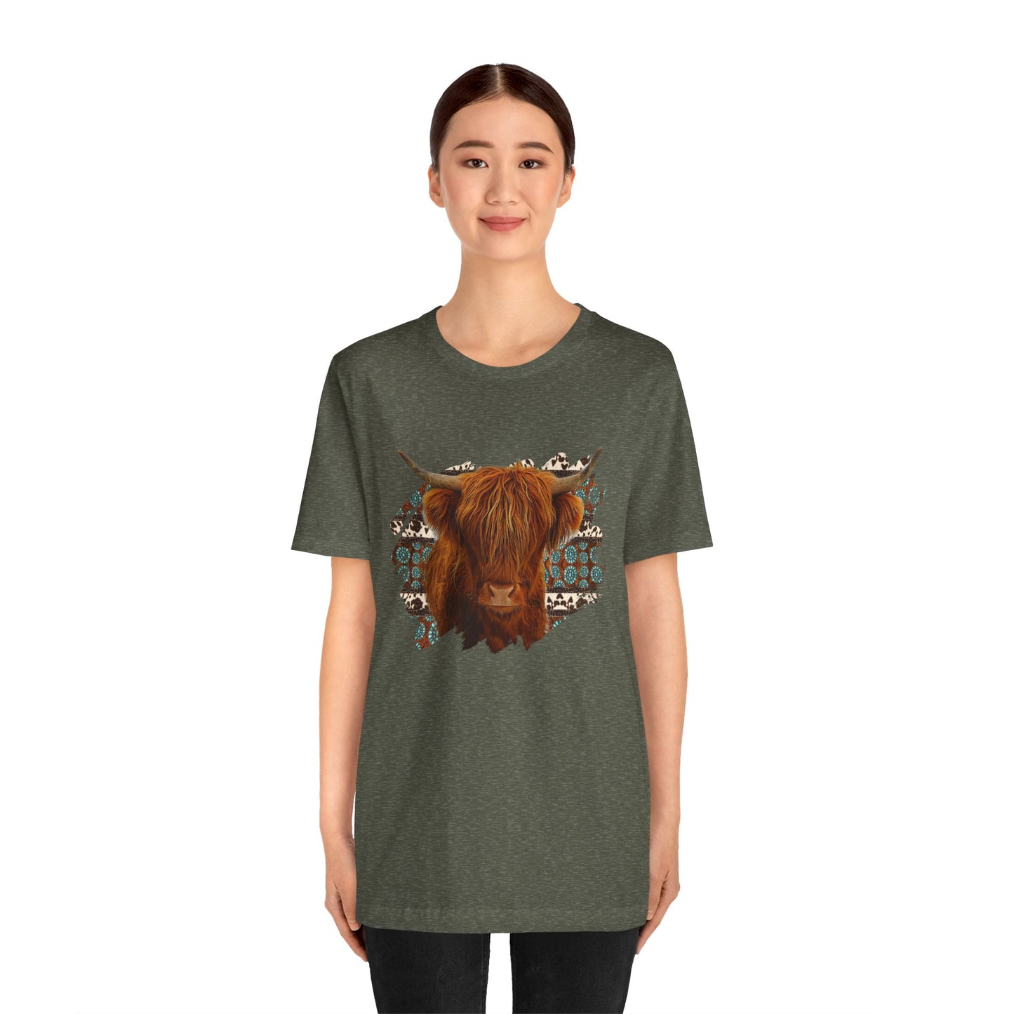 Furry Cow with Turquoise T-Shirt