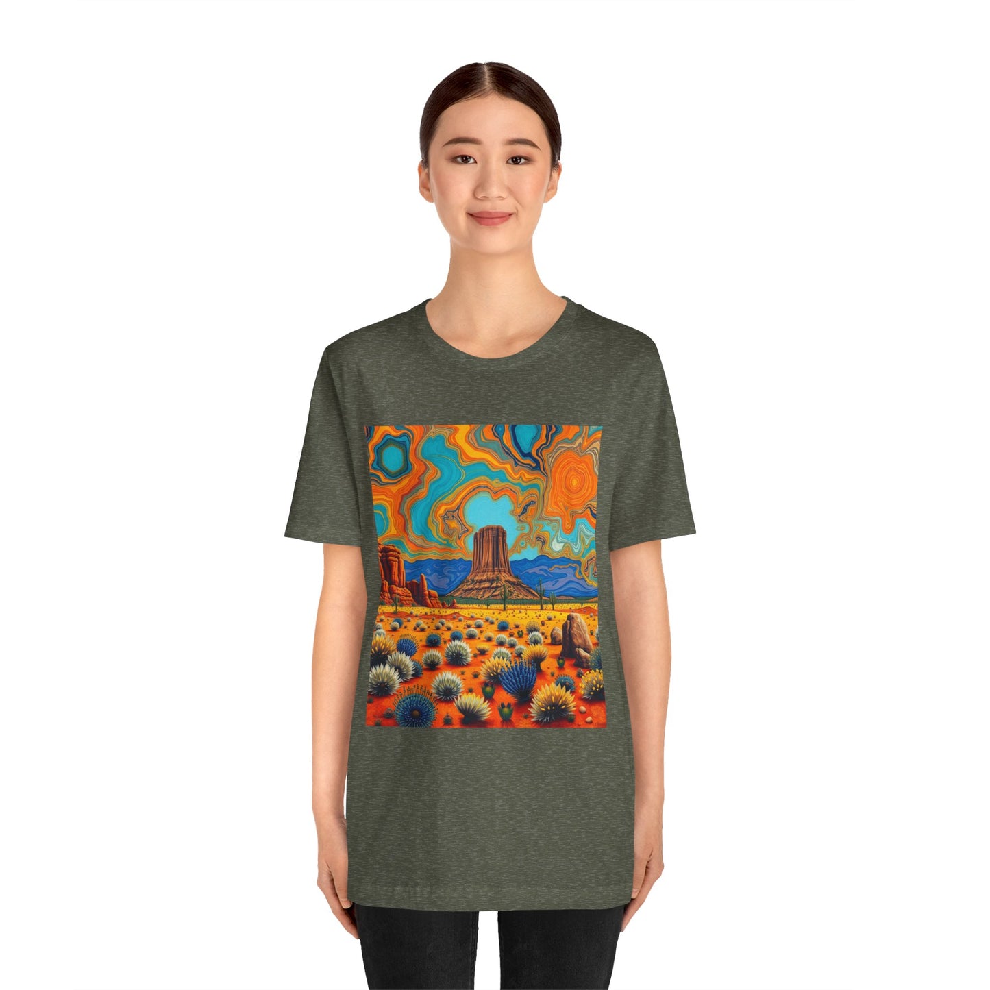 Southwest abstract Devils Tower Tee Shirt