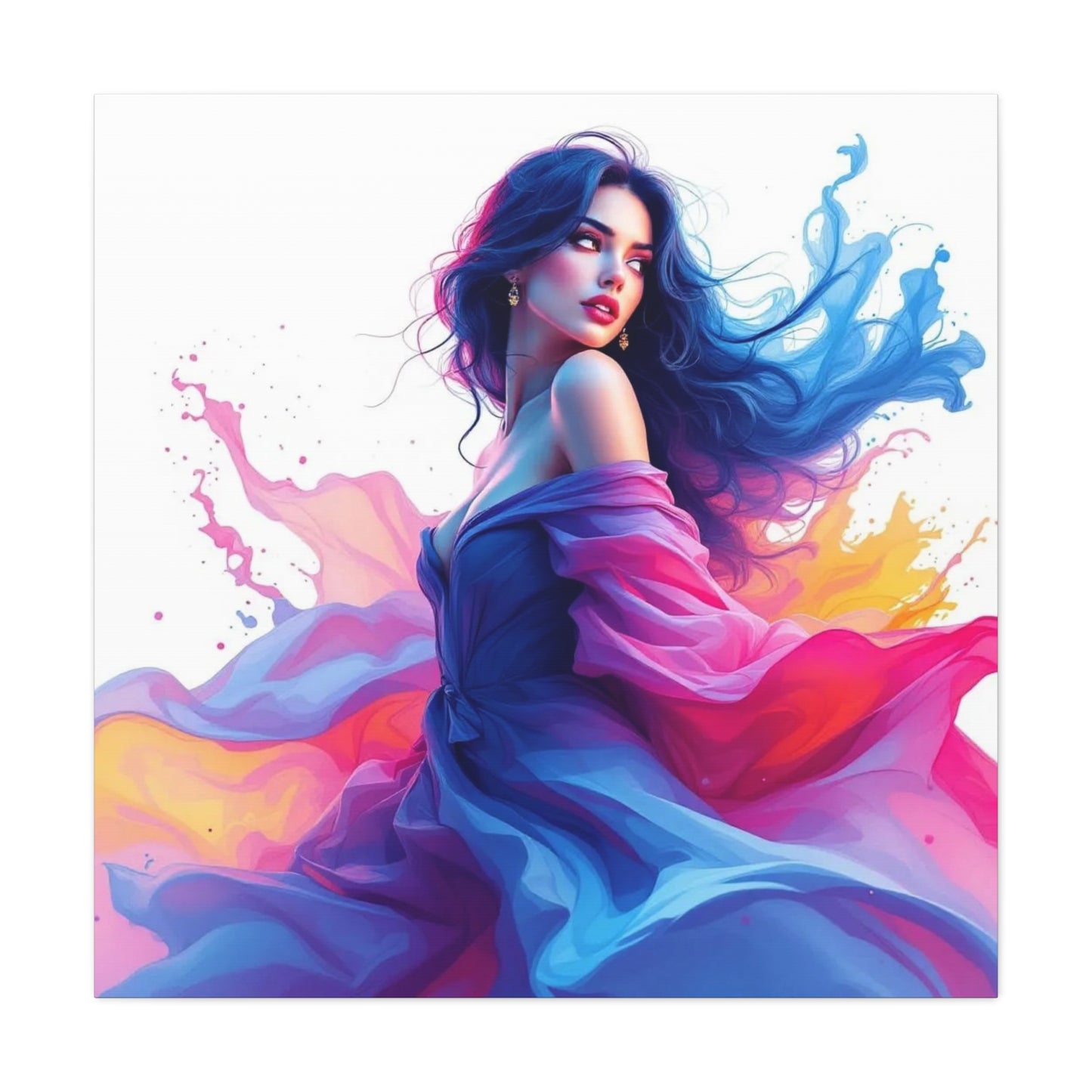 Beautiful Lady in Color Abstract Art