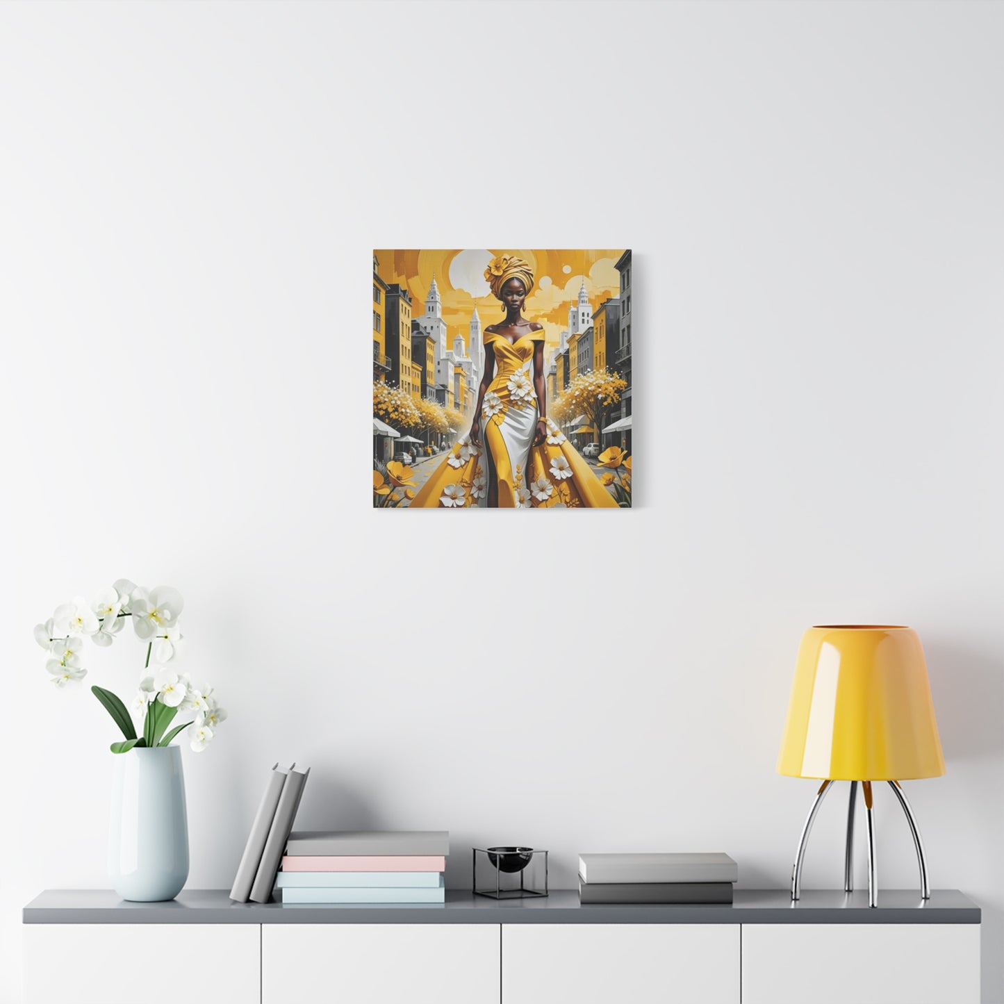 African Queen in Yellow Abstract Art