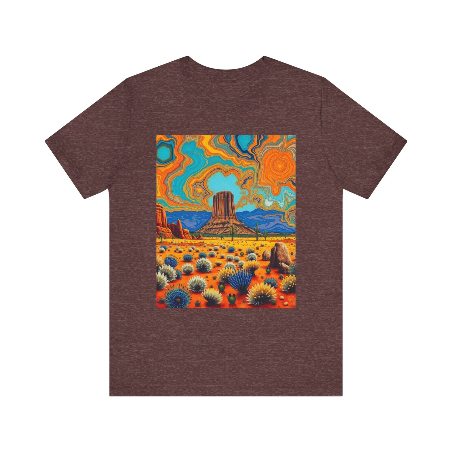 Southwest abstract Devils Tower Tee Shirt 1