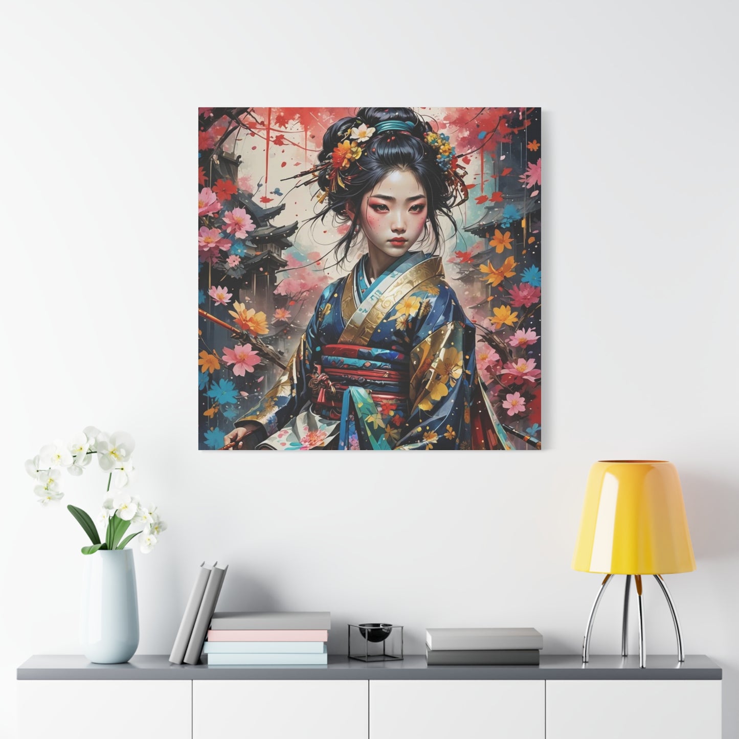 Beautiful Geisha Asian Abstract Art